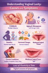 Understanding Vaginal Laxity: Causes and Symptoms, including childbirth, aging, genetics, hormonal changes, and chronic conditions.