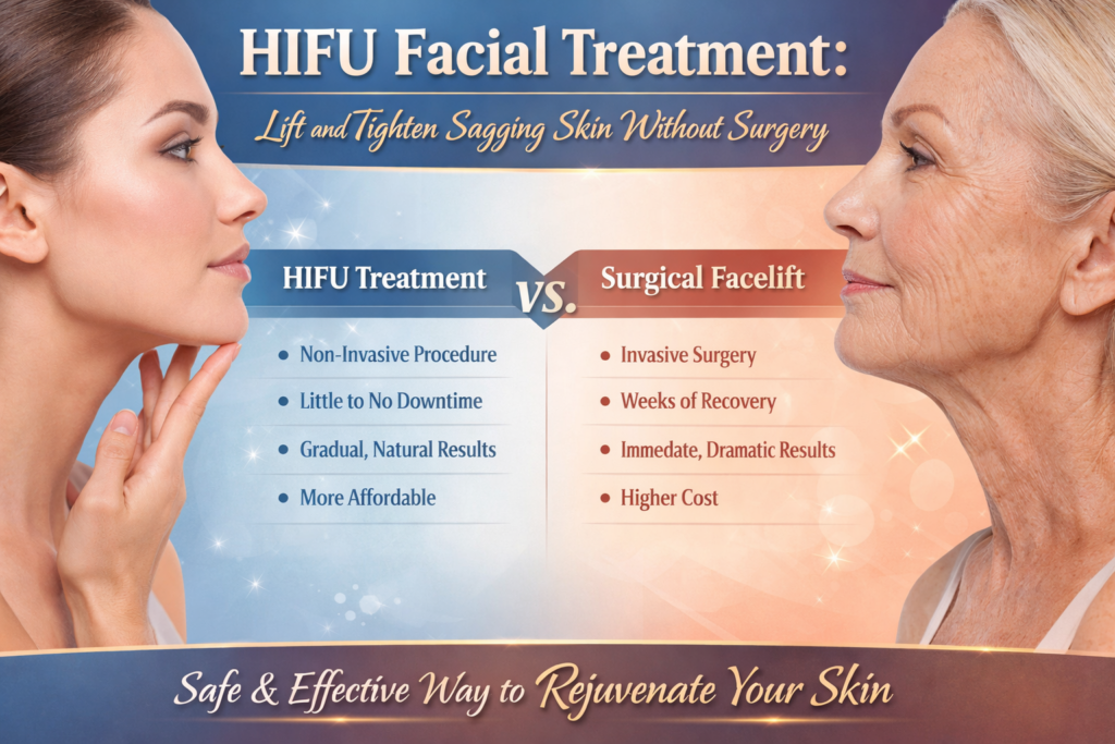 HIFU facial treatment results in Mumbai showing skin tightening and lifting