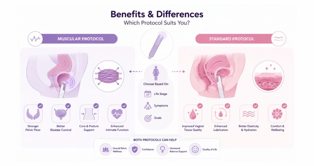 FemiWand Muscular vs Standard Treatment: Best for Pelvic Wellness? 3 Benefits and Differences Which Protocol Suits You