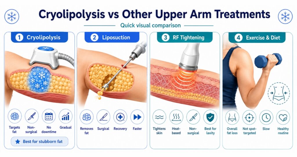 Cryolipolysis vs Other Upper Arm treatment