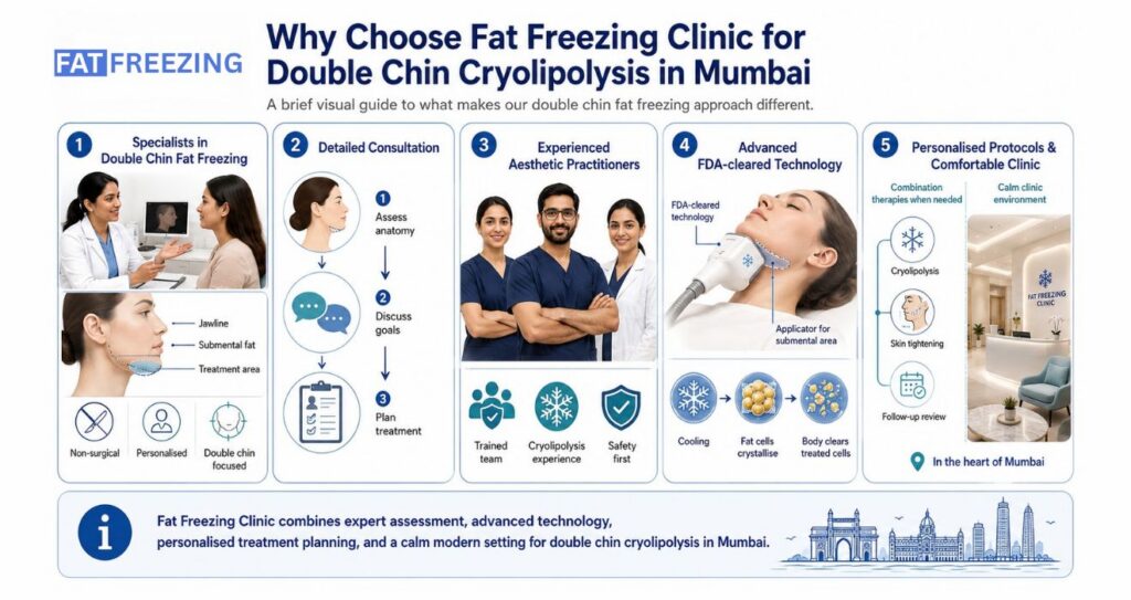 Double Chin Cryolipolysis Results: What to Expect in Mumbai 7 Why Choose Fat Freezing Clinic for Double Chin Cryolipolysis in Mumbai